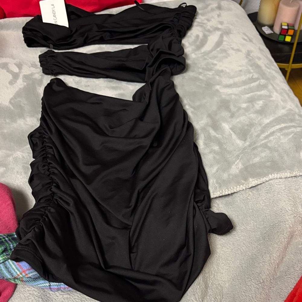 Cotton Candy Black Mini Dress